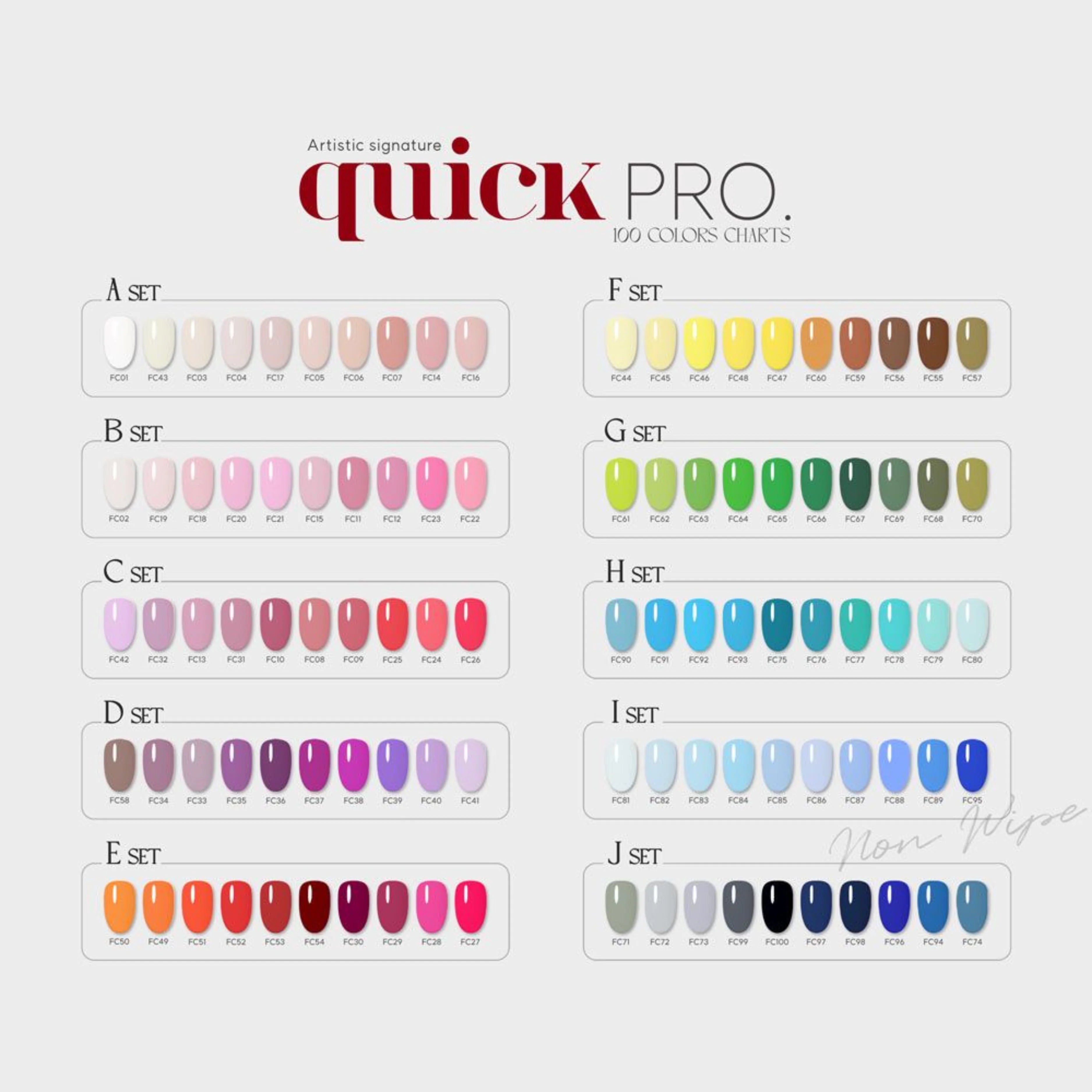ARTISTIC SIGNATURE QUICK PRO 100 COLOUR FULL SET (NON-WIPE)