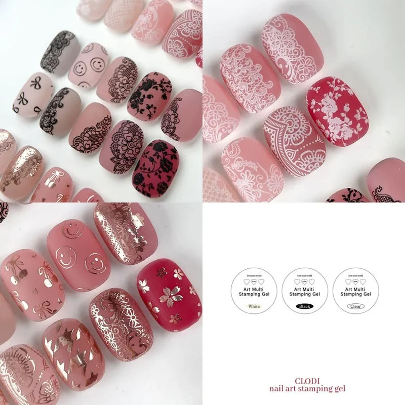 ART MULTI STAMPING GEL BASIC & PASTEL SET (6 COLOURS + STAMPER + SCRAPER)