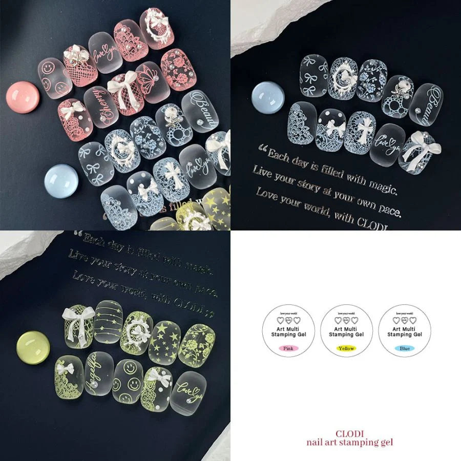 ART MULTI STAMPING GEL PASTEL SET (3 COLOURS + STAMPER + SCRAPER)