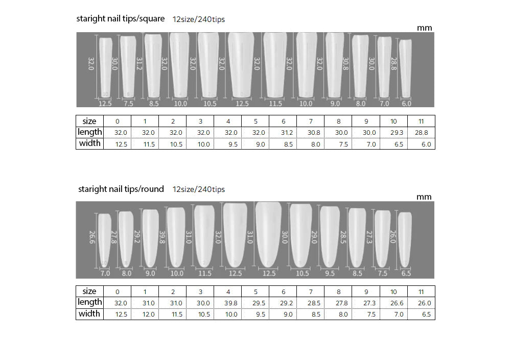 STRAIGHT NAIL TIPS (SQUARE/ROUND)
