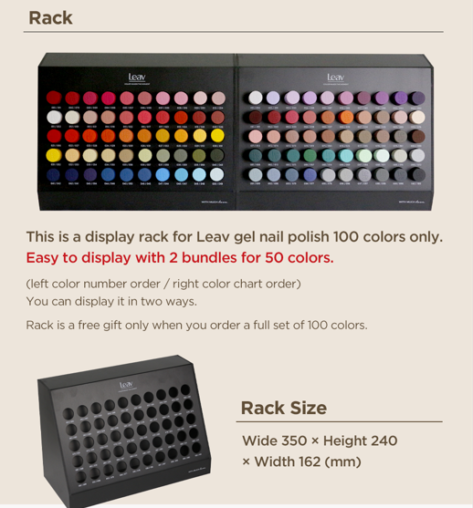 100 PIECE COLOUR GEL COLLECTION (WITH CHART & DISPLAY)